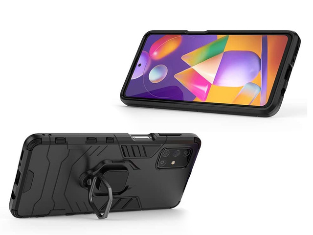 Puzdro Alogy Stand Ring Armor pre Samsung Galaxy M31s čierne