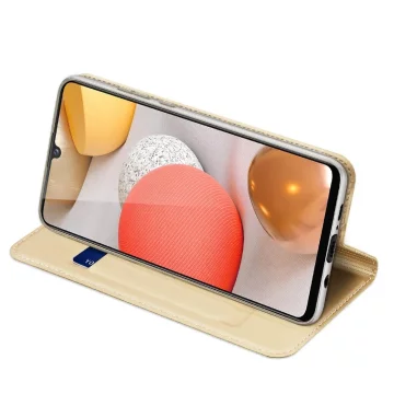 Pouzdro DUX DUCIS Skin Pro s flipovým krytem pro Samsung Galaxy A42 5G gold