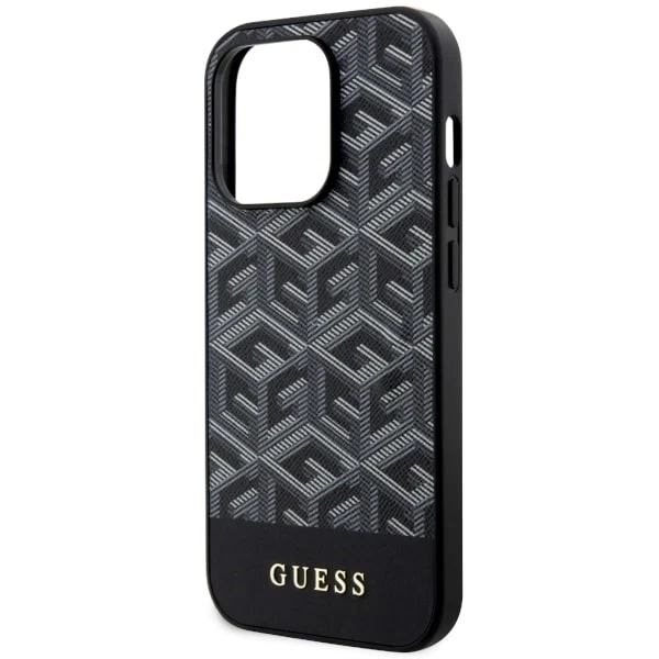 Sada na telefon Guess GUHMP14XHGCFSEK pro Apple iPhone 14 Pro Max 6,7" černý/černý pevný obal GCube Stripes MagSafe