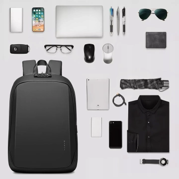 Bange Waterproof Backpack for Laptop 15.6" Travel 47x30x12.5 cm for Work School Airplane Men's Women's USB Anti-theft TSA Code Black