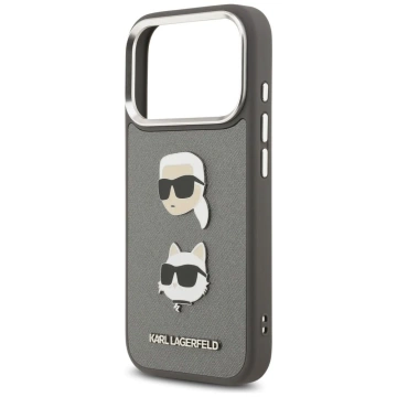 Etui Ochronne do iPhone 17 Pro Karl Lagerfeld FW Grained K&C Pins MagSafe Szary