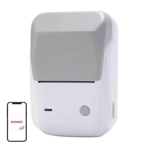 Мобільний термопринтер етикеток Niimbot B1 сірого кольору з Bluetooth