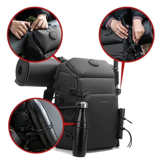 Bange Waterproof Backpack for Laptop 15.6" City Travel 45x30x16 cm for Work Airplane Men's Women's with USB Port Black