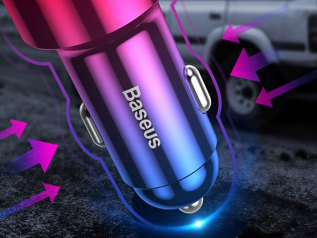 Baseus ładowarka samochodowa USB PPS QC Type-C 45W 6A Magic Red