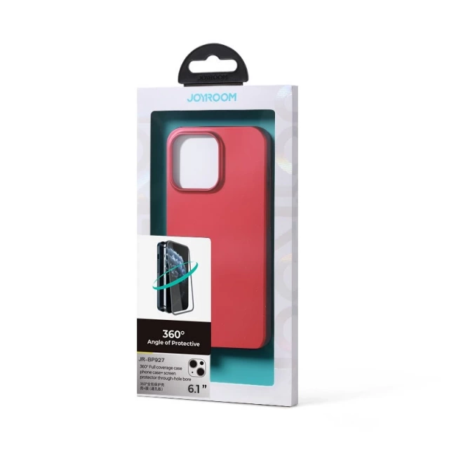 Joyroom 360 Full Case Cover für iPhone 13 Back & Front Cover Tempered Glass Red (JR-BP927 red)