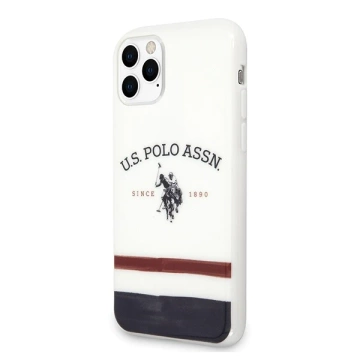 Pouzdro na telefon US Polo USHCN65PCSTRB pro Apple iPhone 11 Pro Max bílá/bílá Tricolor Pattern Collection