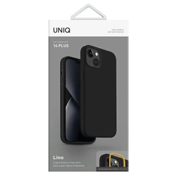 Pouzdro UNIQ Lino pro iPhone 14 Plus 6,7" černé/půlnoční černé