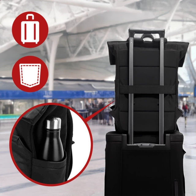 Водонепроникний рюкзак Bange для ноутбука 15.6", city traveler, 45х30х16 см, для роботи, літака, чоловічий, жіночий, з USB портом Чорний