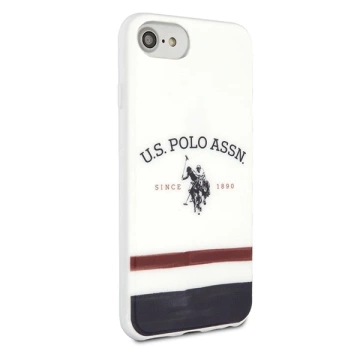 US Polo Tricolor Pattern Collection pouzdro na telefon iPhone 7/8/SE 2020 / SE 2022 bílá/bílá