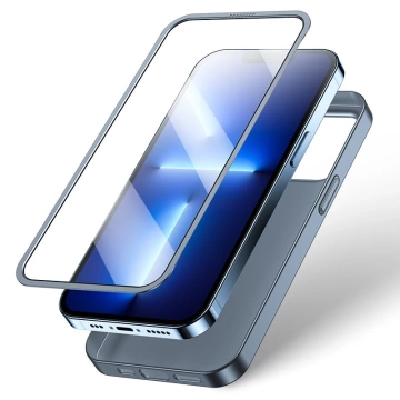 Zadný a predný kryt Joyroom 360 Full Case pre iPhone 13 Pro Max Tvrdené sklo šedé (JR-BP928 s leskom)