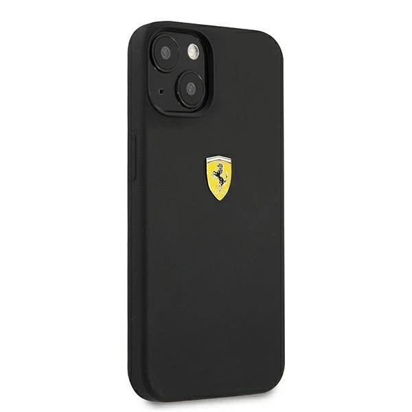 Pouzdro Ferrari iPhone 13 6,1" černo/černé pevné silikonové pouzdro