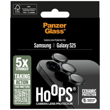 Захисне чохол-кільце PanzerGlass для камери Samsung Galaxy S25 сірого кольору