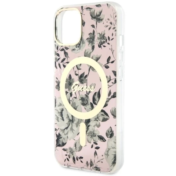Etui Guess GUHMP14SHCFWSP pro iPhone 14 6,1" pevný obal Flower MagSafe