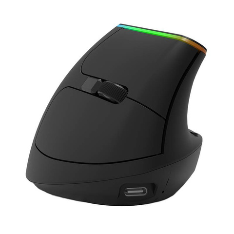 Бездротова вертикальна миша Delux M618DB BT / 2.4G 4000DPI RGB