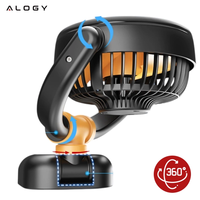 Small Fan Mini car fan for the cockpit dashboard under the cigarette lighter for the car 12V quiet Alogy Car Black