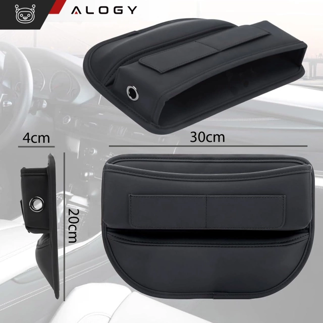 Автомобільний органайзер для автомобіля між сидіннями Alogy Car Front Seat Storage Box чорний