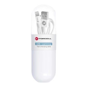 Кабель USB-Lightning Forcell 1 м 1A TPE білий для iPhone iPad AirPods