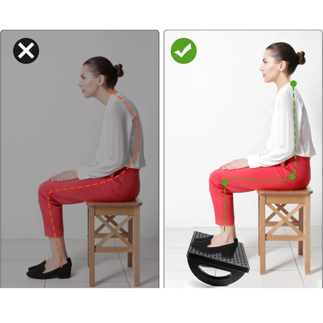 Büro-Fußstütze, Fußstütze, Beine, Fußmassage für Büroarbeit, verstellbare Winkeleinstellung, schwarz