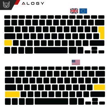 Protective Overlay Alogy Silicone Keyboard Cover for Apple Macbook Air 13 M1 2019-2020 Transparent