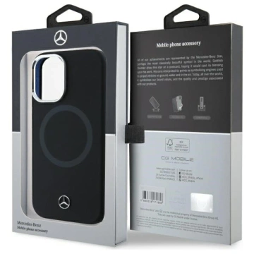 Чохол Mercedes для iPhone 16 6.1" Black Hardcase Silicone Tonal Logo MagSafe
