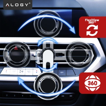 Автотримач MagSafe для iPhone 14 13 12 на решітку Alogy Airvent carholder Black