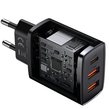Kompaktní rychlonabíječka Baseus 2xUSB USB-C PD QC 3.0 3A 30W černá