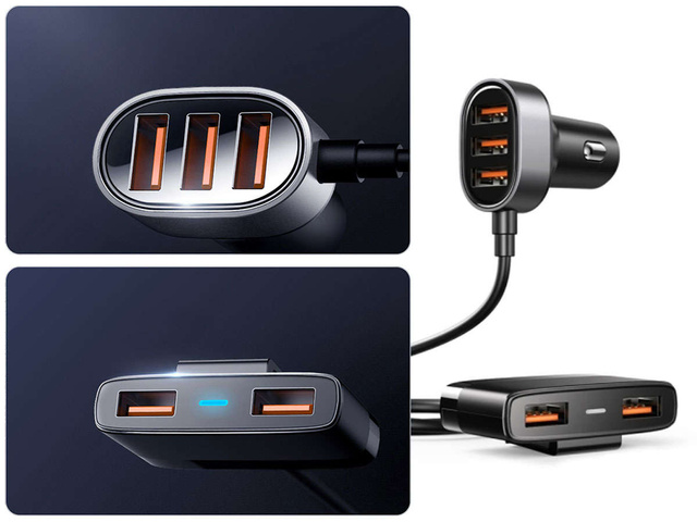 JOYROOM car charger splitter 5x USB 1.5m 6.2A