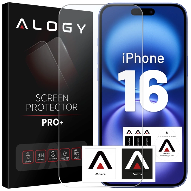 Tempered glass for Apple iPhone 16 screen protector 9H Alogy Heavy Pro ™️