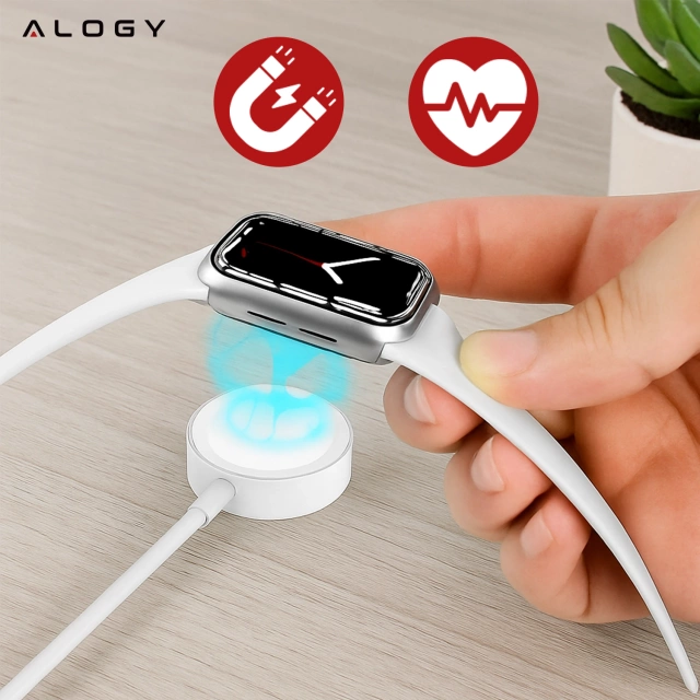 Alogy magnetic QI inductive charger cable for Apple Watch USB-C type C 100cm 1M White
