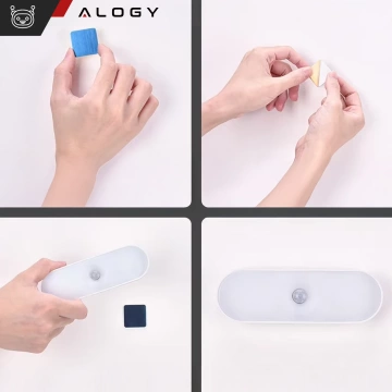 Alogy Sensor Lamp Nachttischlampe mit Bewegungssensor, 14 cm, magnetische Schreibtischlampe, weiß