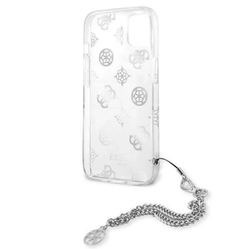 Guess GUHCP13SKSPESI iPhone 13 mini 5,4" srebrny/silver Hardcase Peony Chain Collection