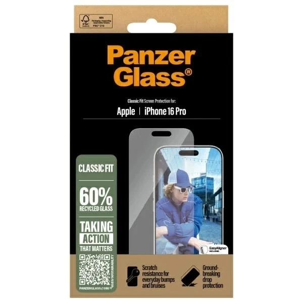 Загартоване скло для iPhone 16 Pro PanzerGlass Screen Protector Classic Fit