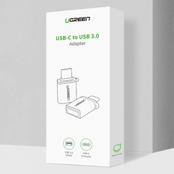 Ugreen US270 USB-C na USB-A 3.0 OTG adaptér s lankom, 5 Gb/s, sivý