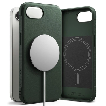 Чохол-кільце Etui Ringke Onyx Magnetic MagSafe для iPhone 16e темно-зеленого кольору