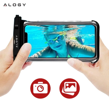 Handyhülle Wasserdichtes Gehäuse Alogy universal IPX8 bis 6,5 Schwarz