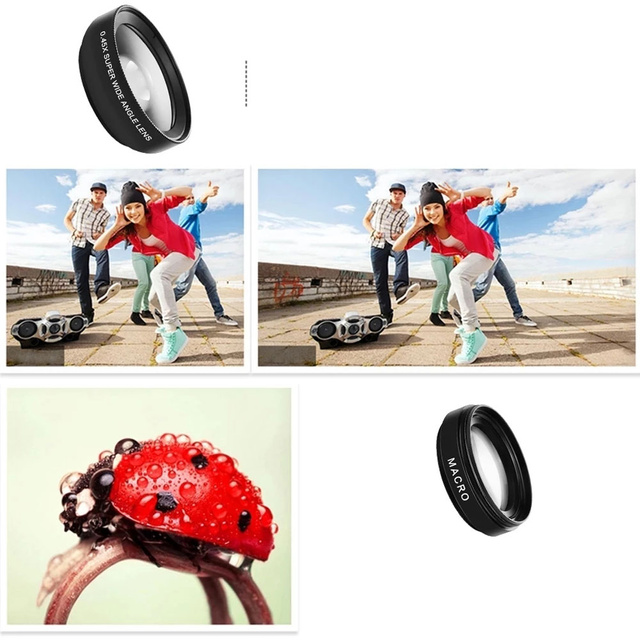Lens for smartphone phone lens 2in1 set Alogy Lens clip 0.45X Macro 12.5X wide