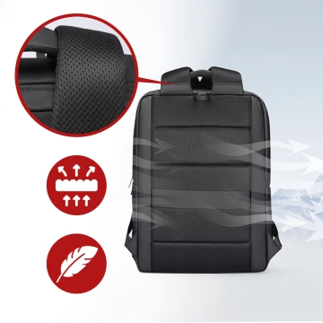 Mark Ryden 15,6" Laptop-Rucksack, Handgepäck, kostenlos, wasserdicht, für Business und Reisen, verstärkt, YKK-Reißverschluss, Oxford-Gewebe, 40 × 30 × 10 cm – Schwarz