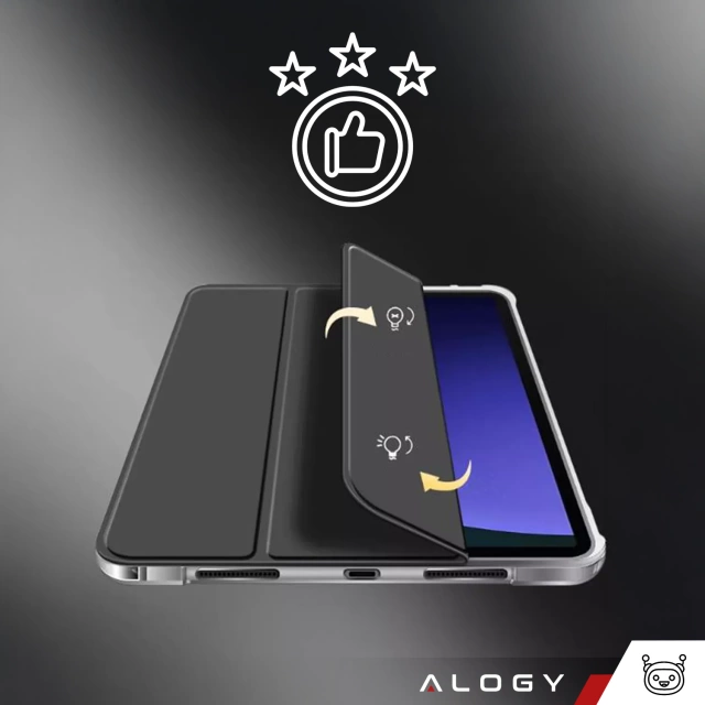 Etui ochronne do Samsung Galaxy Tab S9 FE+ 12.4" Alogy Book Cover Case obudowa na tablet Czarne + Szkło