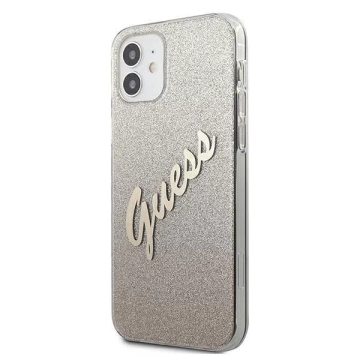 Guess GUHCP12SPCUGLSGO iPhone 12 mini 5,4" zlatý/zlatý pevný obal Glitter Gradient Script