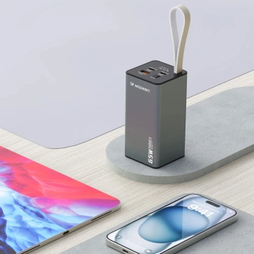 Powerbank Wozinsky K65+ 30000mAh 65W USB-C/USB-A Szary