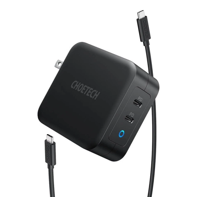 Choetech PD6008 GaN 100W 2x USB-C Power Delivery Black Charger