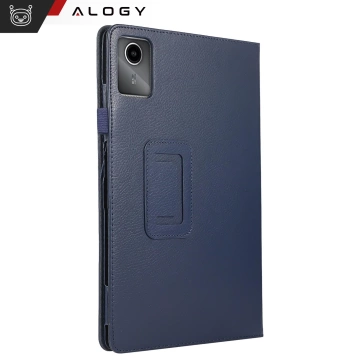 Glashülle für Lenovo Tab M11 10,95 Zoll TB330FU/TB330XU/TB331FC Stand-Cover-Abdeckung mit Flip für Tablet-Hülle Alogy, Marineblau, Stylus-frei