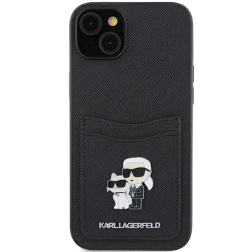 Etui Karl Lagerfeld KLHCP15SSAPKCNPK für iPhone 15 6,1" czarny/schwarz Hardcase Saffiano Cardslot Karl