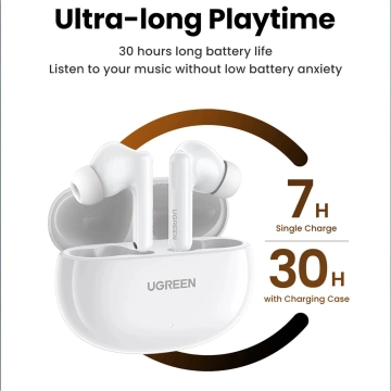 UGREEN HITUNE T6 KOPFHÖRER ANC BT 5.3 IPX5 USB-C WEISSES KABEL