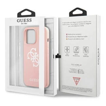 Guess GUHCP13LLS4GWPI iPhone 13 Pro / 13 6,1" różowy/růžové pevné pouzdro Silikonové 4G logo