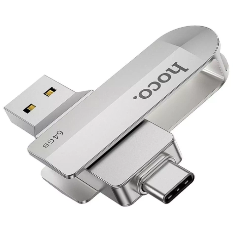 HOCO USB A Type C Pendrive UD10 64GB USB 3.0 Rotatable, Wide Compatibility