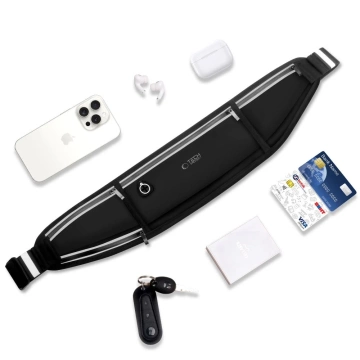 Pasová taška Běžecký pás, bederní taška, pouzdro na telefon, sluchátka - černá