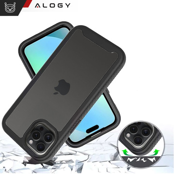 Pouzdro pro iPhone 15 Pro Max obrněný kryt hydrogelová fólie Case Defense 360 Pro Alogy černý