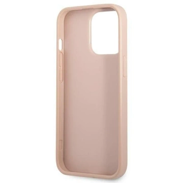 Etui Guess GUHCP13LPSATPP do Apple iPhone 13 Pro / 13 6,1" ružové/ružové pevné puzdro SaffianoTriangle Logo Card Slot