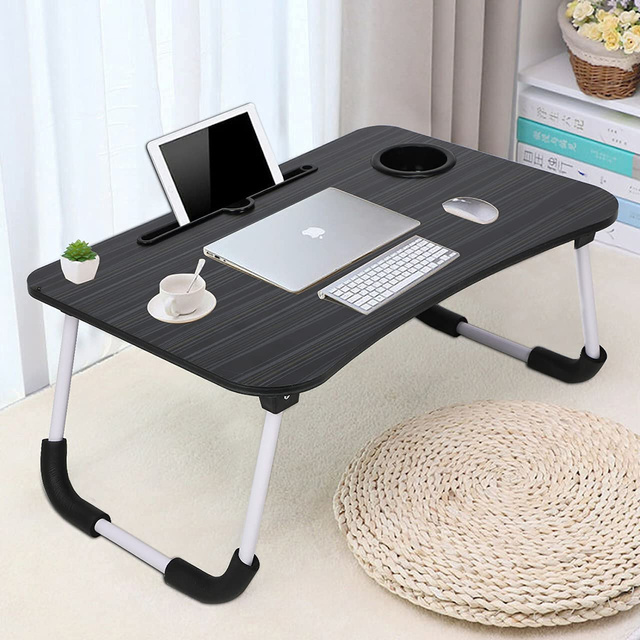Portable Folding Laptop Table Notebook Bed Desk Breakfast Laptop Stand MacBook Black